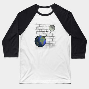 Earth and Moon Baseball T-Shirt